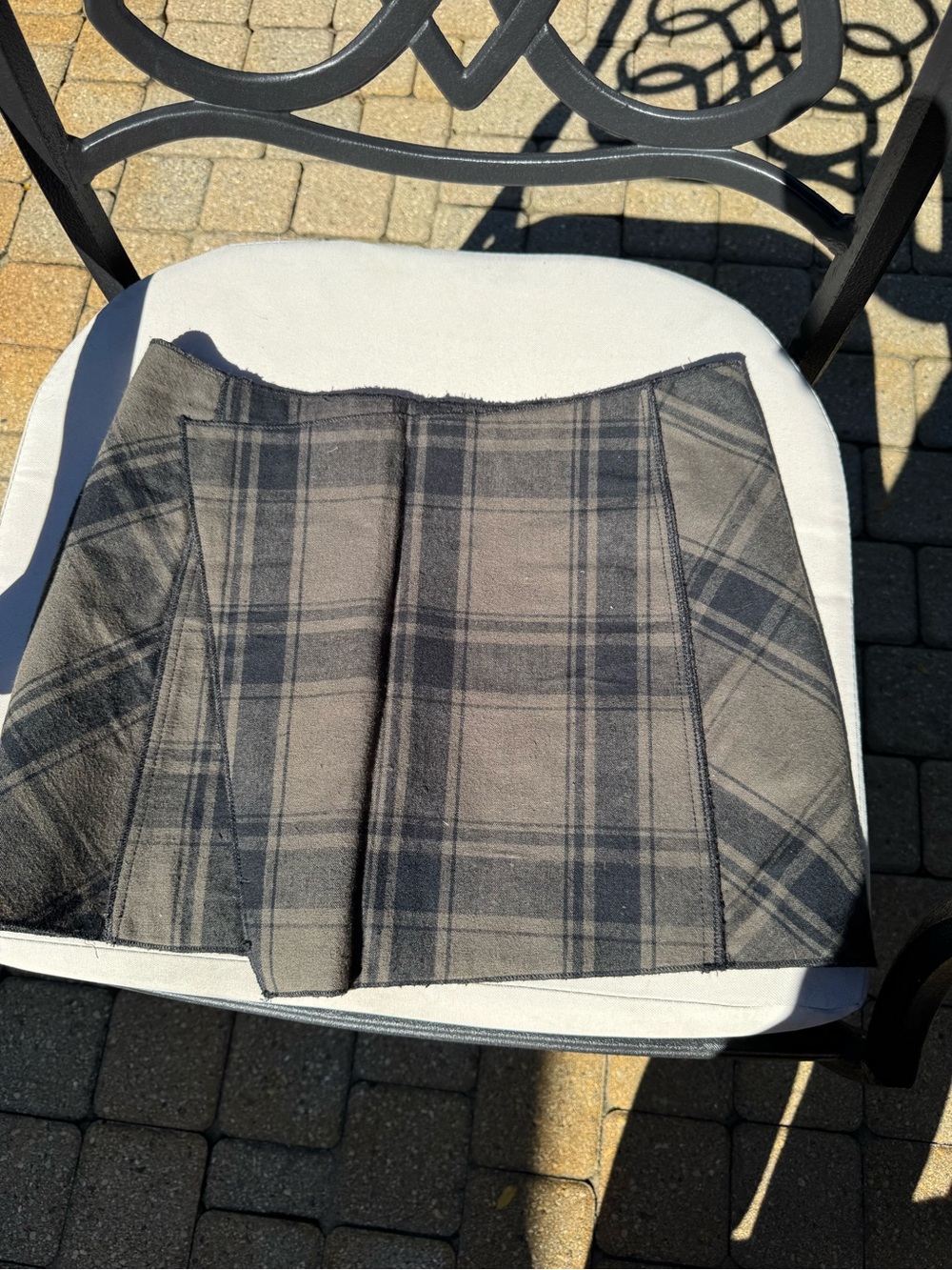 Free People Gray Plaid Mini Skirt